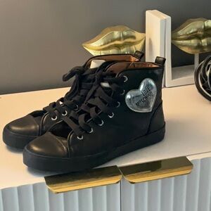 Love Moschino Black Sneakers with Rubber Soles